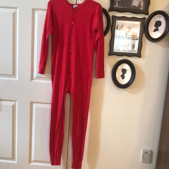 Red long johns made in USA L for ELF on the SHELF for winter Holiday/Halloween - Picture 1 of 5